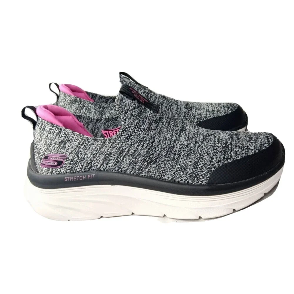 Skechers D'Lux Walker-Quick Upgrade Sneaker Shoes Women's Size 8.5 M Black Pink